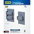Paq c/10 Placa doble plástica para intemperie, línea estándar, color gris Surtek
