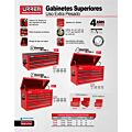 Gabinete superior 4 gavetas color rojo serie X 27" Urrea