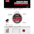 Nailon cuadro dual para desbrozadora doble blister, 2.7 mm x 12 m Urrea