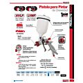 Pistola para pintar con alimentación de gravedad, capacidad 600 ml, 29 PSI Urrea