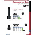 Adaptador con balín para dado de impacto cuadro de 1" hembra a 3/4" macho Urrea