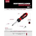 Destornillador con mango bimaterial de matraca con puntas intercambiables 8 en 1 Urrea