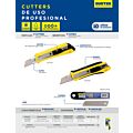 Paq c/6 Cutter con cuerpo de plástico bimaterial de 18 mm, cambio automático de navaja Surtek