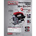 Sierra caladora pendular 80 mm 710 W, 0 - 3,000 RPM Urrea