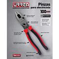 Pinza para electricista con mango bimaterial de 7-3/4" corte diagonal alta palanca Urrea