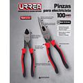Pinza para electricista con mango bimaterial de 8-7/16" punta larga corte lateral sin reso Urrea