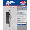Cerrojo para embutir de gancho, níquel satinado, llave tetra, en caja Lock