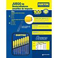 Juego de destornilladores con mango amarillo de golpe combinados, 8 piezas Surtek
