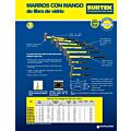 Paq c/2 Marro octagonal cabeza forjada con mango corto de fibra de vidrio de 12", 3 lb Surtek