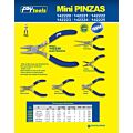 Paq c/3 Mini pinza para electrónica con mango de vinil de 4-5/16", corte diagonal Foy