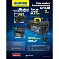 Caja portaherramientas plástica con broches metálicos 21" x 10" x 10" Surtek