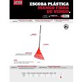 Escoba plástica de 22 dientes con mango fibra de vídrio Urrea