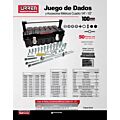 Juego de dados y accesorios cuadro de 1/4" y 1/2" métrico, 51 piezas Urrea