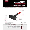 Mazo de golpe seco tapas fijas con mango Rubber grip de 10-1/8", 26 oz Urrea