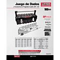 Juego de dados y accesorios cuadro de 3/8" y 1/2" en pulgadas, 37 piezas Urrea