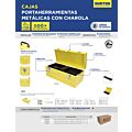 Caja portaherramientas metálica color amarillo con charola 16" x 7" x 6" Surtek