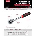 Matraca reversible con mango bimaterial, quick release, para dado cuadro de 1/4" Urrea