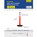 Poste delimitador con base y reflejante, 115 cm Surtek