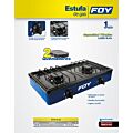 Estufa de gas 2 quemadores de acero inoxidable color beige Foy