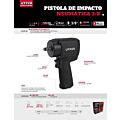 Pistola de impacto neumática cuadro de 3/8" 385 Ft-lb sistema rocking dog Urrea