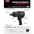 Pistola de impacto neumática cuadro de 3/4" 885 Ft-lb sistema twin hammer Urrea
