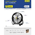 Ventilador de tambor 2 velocidades, 24" Surtek