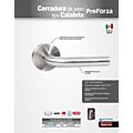 Manija tubular Calabria función de paso, acero inoxidable, en caja Proforza