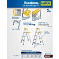 Escalera de tijera tipo III de aluminio y tapa plástica con 4 peldaños Surtek