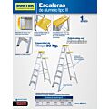 Escalera de tijera tipo III de aluminio y tapa plástica con 5 peldaños Surtek