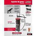 Inyector de grasa con cubeta de palanca con ruedas de 20 kg, 4,000 PSI Urrea