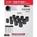 Juego de dados de impacto cuadro de 1", 6 puntas, en pulgadas, 12 piezas Urrea