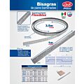 Bisagra piano barrenadas 1-1/4" x 3.5 m, natural, en caja Lock