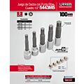 Juego de dados con punta Ribe cuadro de 1/2", en riel, 5 piezas Urrea