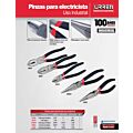 Pinza para electricista con mango rubber grip de 8-9/16" corte lateral Urrea