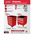 Gabinete móvil 5 gavetas 28" serie MP Urrea