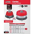 Carda copa trenzada alambre grueso 5" x 0.50 mm con rosca M14 Urrea