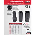 Dado de impacto largo pared delgada cuadro de 3/4", 6 puntas, en pulgadas, 3/4" Urrea