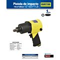 Pistola de impacto neumática cuadro de 1/2" 420 Ft-lb sistema twin hammer Surtek