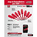 Juego de destornilladores rojos 1000 V combinados, 8 piezas Urrea