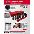 Juego de dados y accesorios de impacto métricos cuadro de 1", 14 piezas Urrea