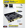 Estufa de gas 4 quemadores de acero inoxidable color beige Foy
