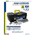 Juego de dados y accesorios cuadro de 3/8" combinado, 38 piezas, en caja Surtek