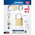 Candado de latón corto 60 mm, llave de puntos Lock