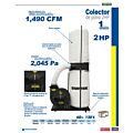 Colector de polvo 2 x 4" 2 HP 120 V, 3400 RPM Surtek
