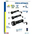 Linterna de LED anti-impacto a baterías, 2 pilas "D" Surtek