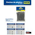Paq c/10 Cinchos plásticos 300 x 4.6 mm, tensión 22 Kg de 50 piezas color negro Surtek