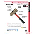 Marro de bronce-aluminio antichispa de 2.75lb con mango corto de fibra de vidrio 14" Urrea