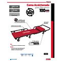 Cama para mecánico acolchonada ajustable 3 posiciones, 6 ruedas giratorias, 43" Urrea
