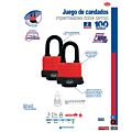 Juego de candados impermeables largos 40 mm, llave estándar, 2 piezas Lock