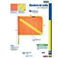 Banderín de malla plástica con reflejante y vástago de madera Surtek